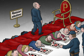 Карикатура дня. Как Путин идет к президентскому креслу
